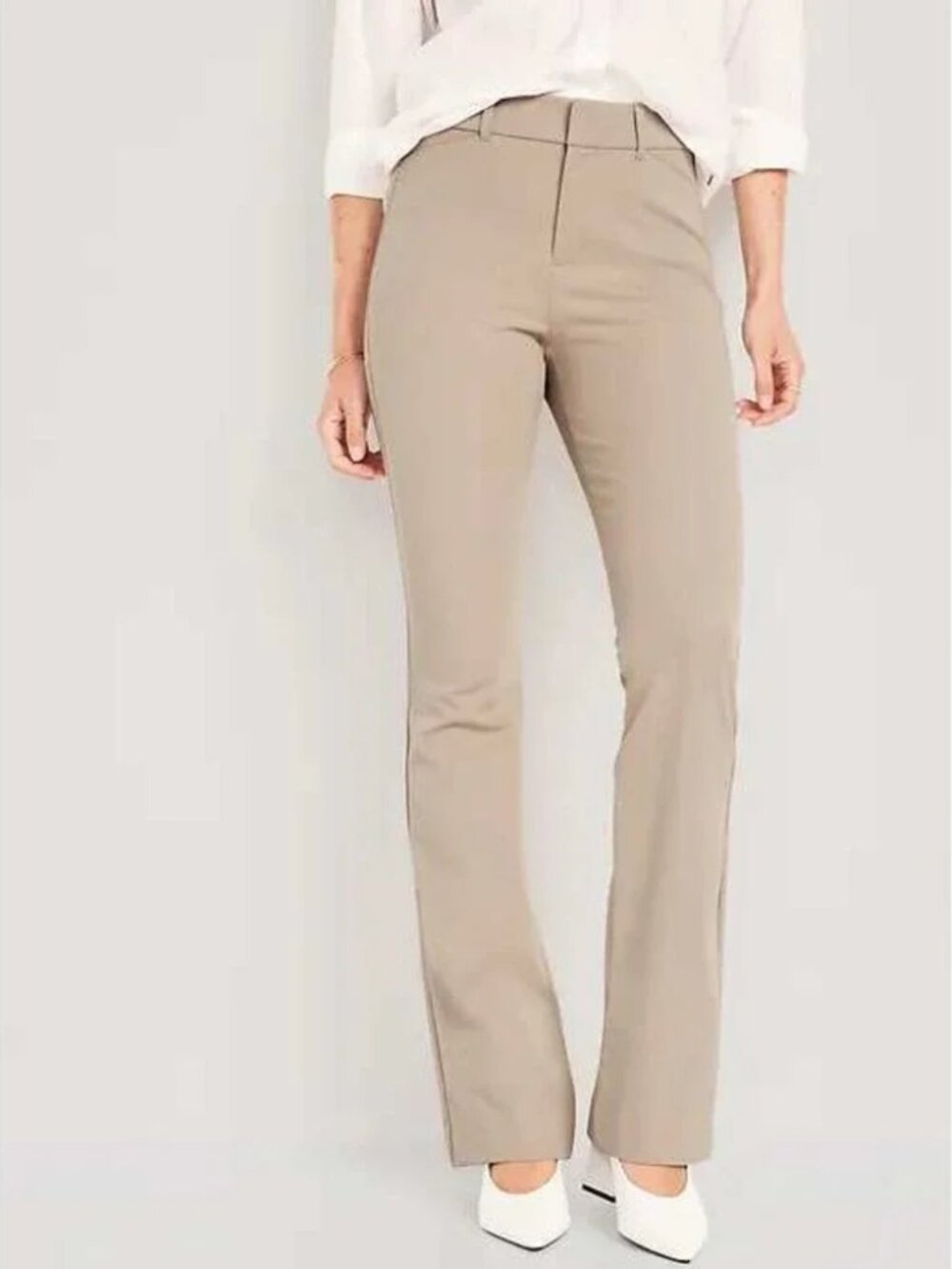 Old Navy Pixie Flare Pants High Rise Tan Khaki Size 6